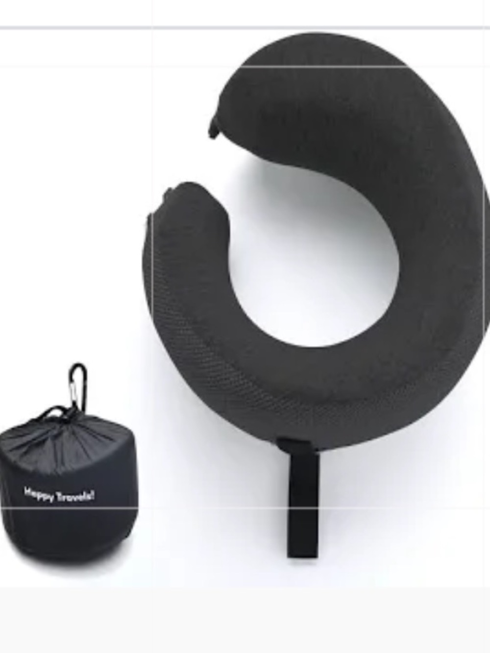 Cushion Lab Travel Pillow Award-Patented Ergonomic Design Black, NWOT